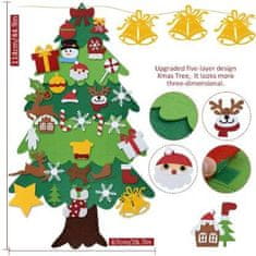 Mormark  2 x Umetno božično drevo iz filca za otroke + okraski | F2ELTPINETREE