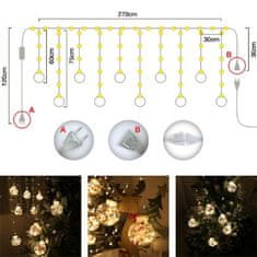 HOME & MARKER® Božična dekoracija v obliki zavese s svetlečimi kroglicami | XMASBALL