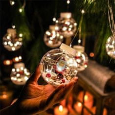 HOME & MARKER® Svetleče kroglice, Božična dekoracija, LED božična zavesa, Veriga božičnih kroglic | XMASBALL