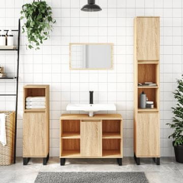 Vidaxl vidaXL Kopalniška omarica sonoma hrast 80x33x60 cm