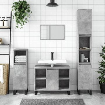 Vidaxl vidaXL Kopalniška omarica betonsko siva 80x33x60 cm