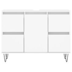 Vidaxl Kopalniška omarica bela 80x33x60 cm inženirski les