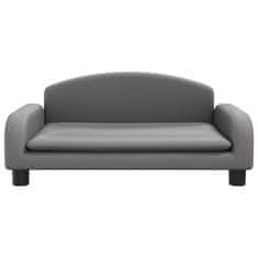 Vidaxl Otroški kavč siv 70x45x30 cm umetno usnje