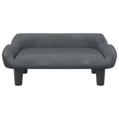 Vidaxl Otroški kavč temno siv 70x40x24 cm žamet