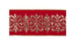 LAALU.cz Luksuzni rdeči žametni trak z dekoracijo 10 cm x 4,5 m