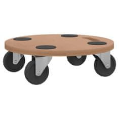 Vidaxl vidaXL Vozički s platformo, 2 kosa, okrogli, material na osnovi lesa