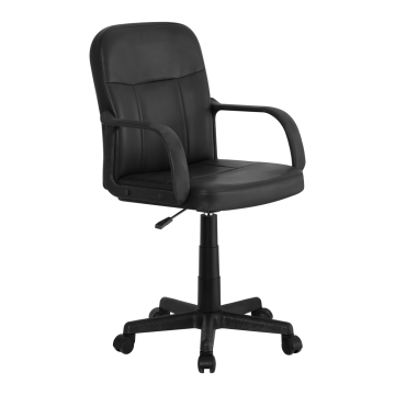 eoshop Pisarniški stol Ayla New iz eko usnja, črn, nastavljiva višina sedala