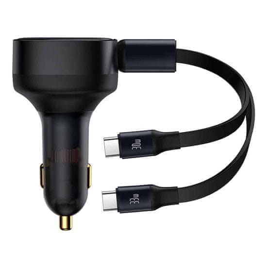 BASEUS Avtomobilski polnilec 2-v-1 33W 2x USB-C