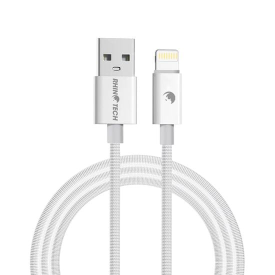 RhinoTech kabel z najlonsko pletenico USB-C na Lightning 27W 1M, bela (RTACC382)