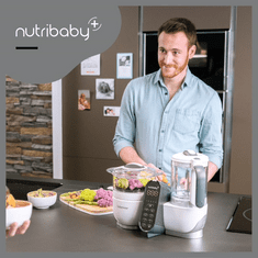 Babymoov  - Kuhalnik Nutribaby+ On the Moov Blanc 6v1 in 15 vrečk za shranjevanje kašic