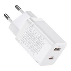 BASEUS Hitri USB-C omrežni polnilnik USB-C 30W PD QC Super Si Pro bel