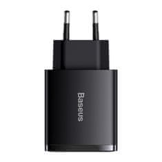 slomart baseus kompaktni hitri polnilec 2x usb / usb tipa c 30w 3a power delivery hitro polnjenje črn (ccxj-e01)