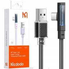 Mcdodo MCDODO KOTNI USB-C KABEL ZA HITRO POLNJENJE USB TIPA C 6A 100W ČRN 2M