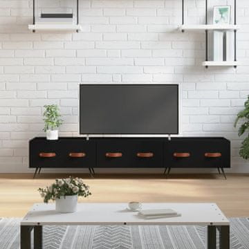 Vidaxl vidaXL TV omarica črna 150x36x30 cm lesena