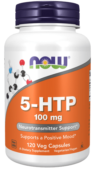 NOW Foods 5-HTP, 100 mg, 120 rastlinskih kapsul