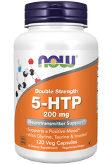 NOW Foods 5-HTP + glicin, taurin in inozitol, 200 mg, 120 vegetarijanskih kapsul