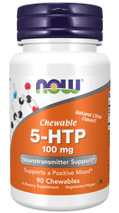 NOW Foods 5-HTP, 100 mg, 90 žvečljivih pastil