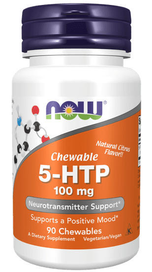 NOW Foods 5-HTP, 100 mg, 90 žvečljivih pastil