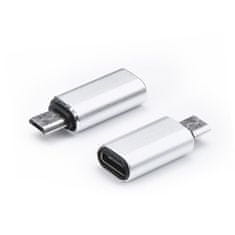 OEM Adapter tipa C (ženski) za Micro USB (moški) srebrni