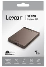 Lexar Lexarjev zunanji SSD 1TB SL200 USB 3.1 (branje/pisanje: 550/400 MB/s)