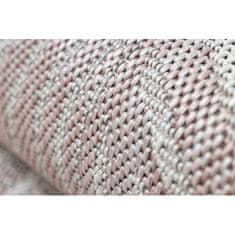 eoshop Preproga, tekač SISAL SION palmovi listi, tropski 2837 flat weave ecru / pink ( - Velikost: 70x300 cm)