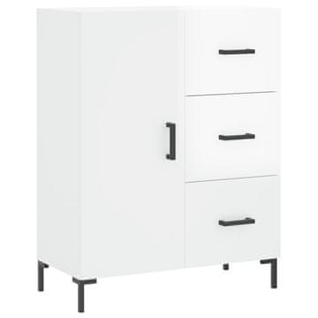 Vidaxl Komoda visok sijaj bela 69,5x34x90 cm inženirski les