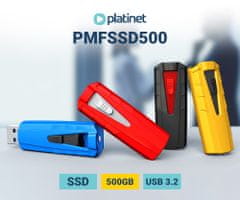 PMFSSD500 prenosni SSD disk, 500GB, USB 3.2 Gen2, 1000MB/s, črn