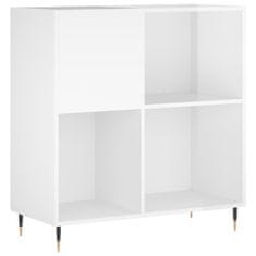 Vidaxl Omarica za gramofonske plošče sijaj bela 84,5x38x89 cm inž. les