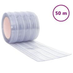 Vidaxl Zavesa za vrata prozorna 200 mm x 1,6 mm 50 m PVC