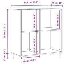 Vidaxl Omarica za gramofonske plošče betonsko siva 84,5x38x89 cm les