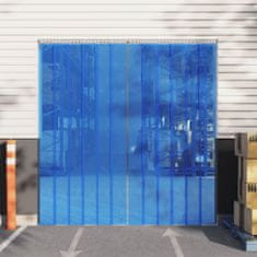 Greatstore Zavesa za vrata modra 200 mm x 1,6 mm 50 m PVC