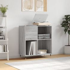 Vidaxl Omarica za gramofonske plošče siva sonoma 84,5x38x89cm inž. les
