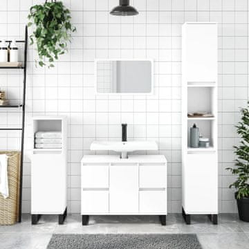 Vidaxl vidaXL Kopalniška omarica, bela, 80x33x60 cm, material na osnovi lesa