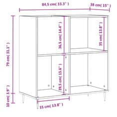 Vidaxl Omarica za gramofonske plošče sijaj bela 84,5x38x89 cm inž. les
