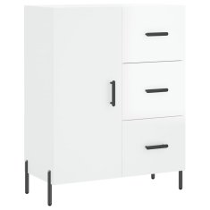 Vidaxl Komoda visok sijaj bela 69,5x34x90 cm inženirski les