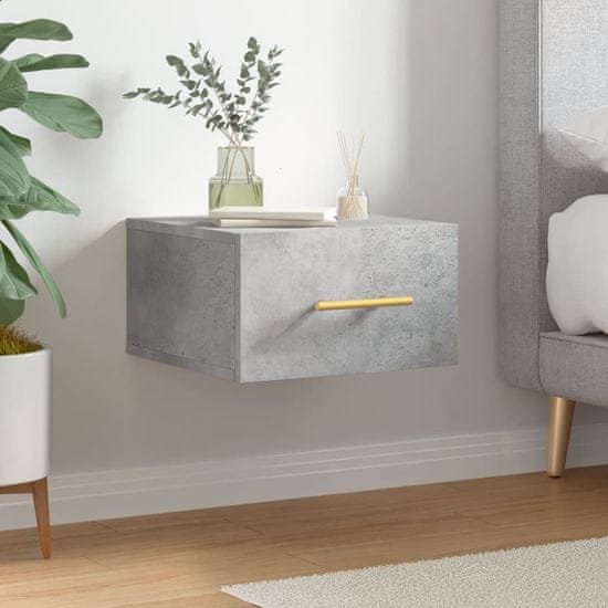 Vidaxl Stenska nočna omarica betonsko siva 35x35x20 cm