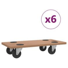 Vidaxl vidaXL Vozički s platformo, 6 kosov, pravokotni, material na osnovi lesa