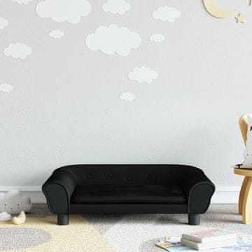 Vidaxl vidaXL Otroški kavč črne barve 70x45x26 cm žamet