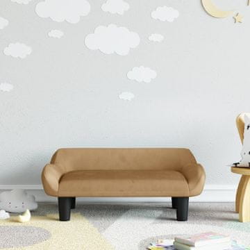 Vidaxl vidaXL Otroški kavč rjav 70x40x24 cm žamet