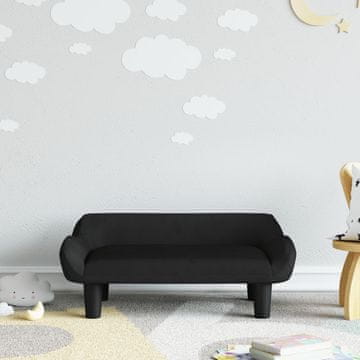 Vidaxl vidaXL Otroški kavč črne barve 70x40x24 cm žamet