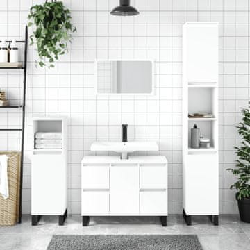 Vidaxl vidaXL Kopalniška omarica, bela, 30x30x100 cm, material na osnovi lesa