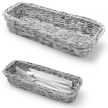 shumee Košarica za jedilni pribor vilice noži žlice melanž siva 270x100x45 mm - Hendi 426081