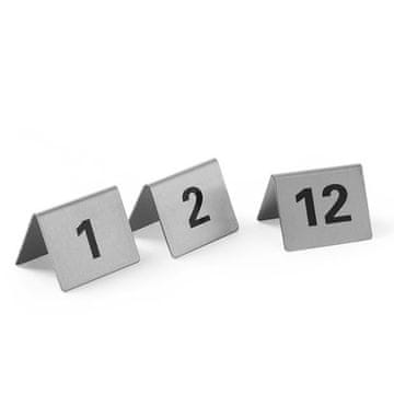 Hendi Informativna tablica za mizo številka 1-12, nerjaveče jeklo, komplet 12 kosov - 663844