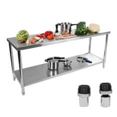 Royal Catering Delovni pult iz jekla s polico 200x60cm