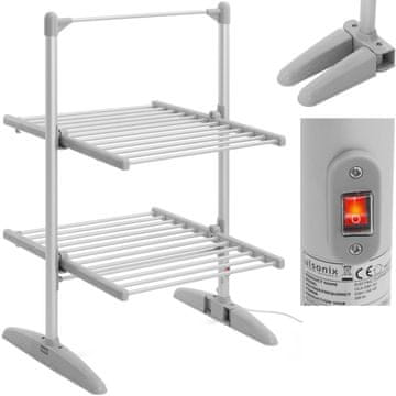 slomart Električni sušilni stroj za perilo 2 ravni 24 grelnih palic 55C 20 kg