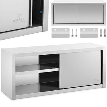 Royal Catering Gostinska stenska omara z drsnimi vrati STAL 140 x 45 x 60 cm