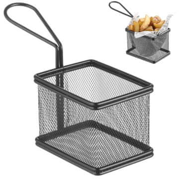 shumee Mini košara za serviranje ocvrtih prigrizkov z ročajem 100x80x75 mm - Hendi 425619