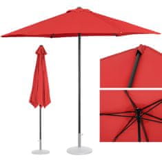 Uniprodo Okrogli vrtni dežnik s premerom 270 cm rdeče barve