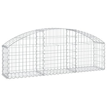 Vidaxl Obokana gabionska košara 150x30x40/60 cm pocinkano železo