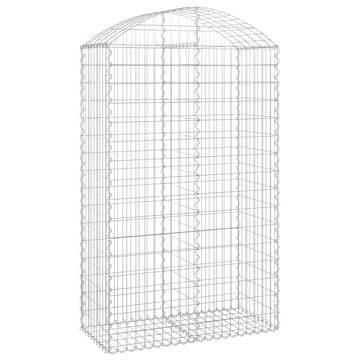 Vidaxl Obokana gabonska košara 100x50x160/180 cm pocinkano železo